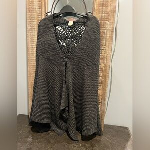 Free People Black Open-Knit Sweater